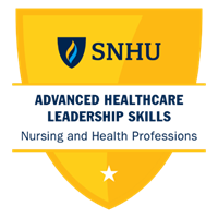 SNHU Advanced Healthcare Leadership Skills badge.