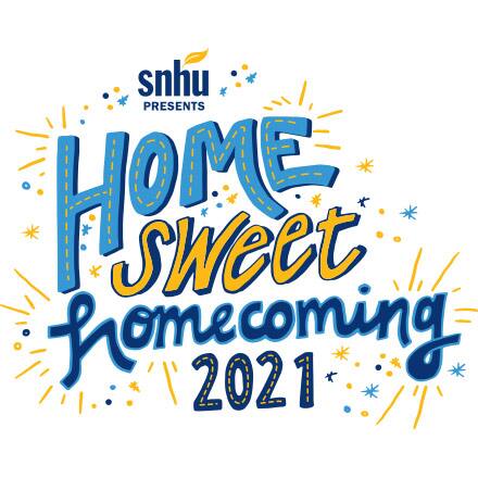 The SNHU logo with the text presents Home Sweet Homecoming 2021