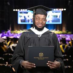 Aaron Mukuna '24, a business management graduate from SNHU 