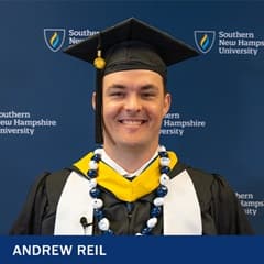 Andrew Reil, a 2024 SNHU graduate with a Bachelor of Science of Business Administration