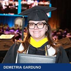 Demetria Garduno, a 2024 graduate from SNHU with a BS in Healthcare Administration with a concentration in Patient Safety and Quality