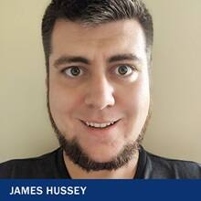 James Hussey and the text "James Hussey"