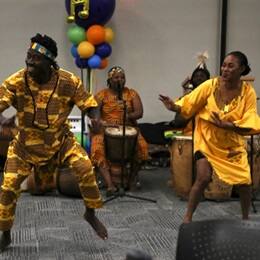 The Akwaaba Ensemble performing at the Drumming & Dance Dinner Experience at SNHU Homecoming