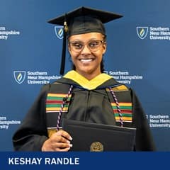 Keshay Randle, a 2024 SNHU graduate with a Bachelor of Science of Business Administration