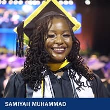 Samiyah Muhammed, a 2023 Bachelor's of Science in Criminal Justice graduate from SNHU