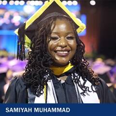 Samiyah Muhammed, a 2023 Bachelor's of Science in Criminal Justice graduate from SNHU.