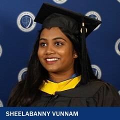 Sheelabanny Vunnam, an SNHU graduate with her master’s degree in IT.