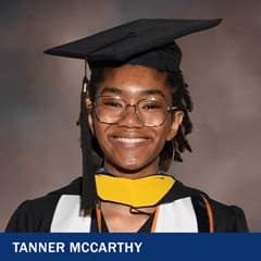 Tanner McCarthy, a 2024 graduate from SNHU with a bachelor's in mechanical engineering and a minor in robotics.