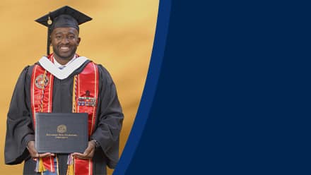 Adaecus Brooks, a 2024 graduate who earned his bachelor of arts in graphic design and media arts from SNHU.